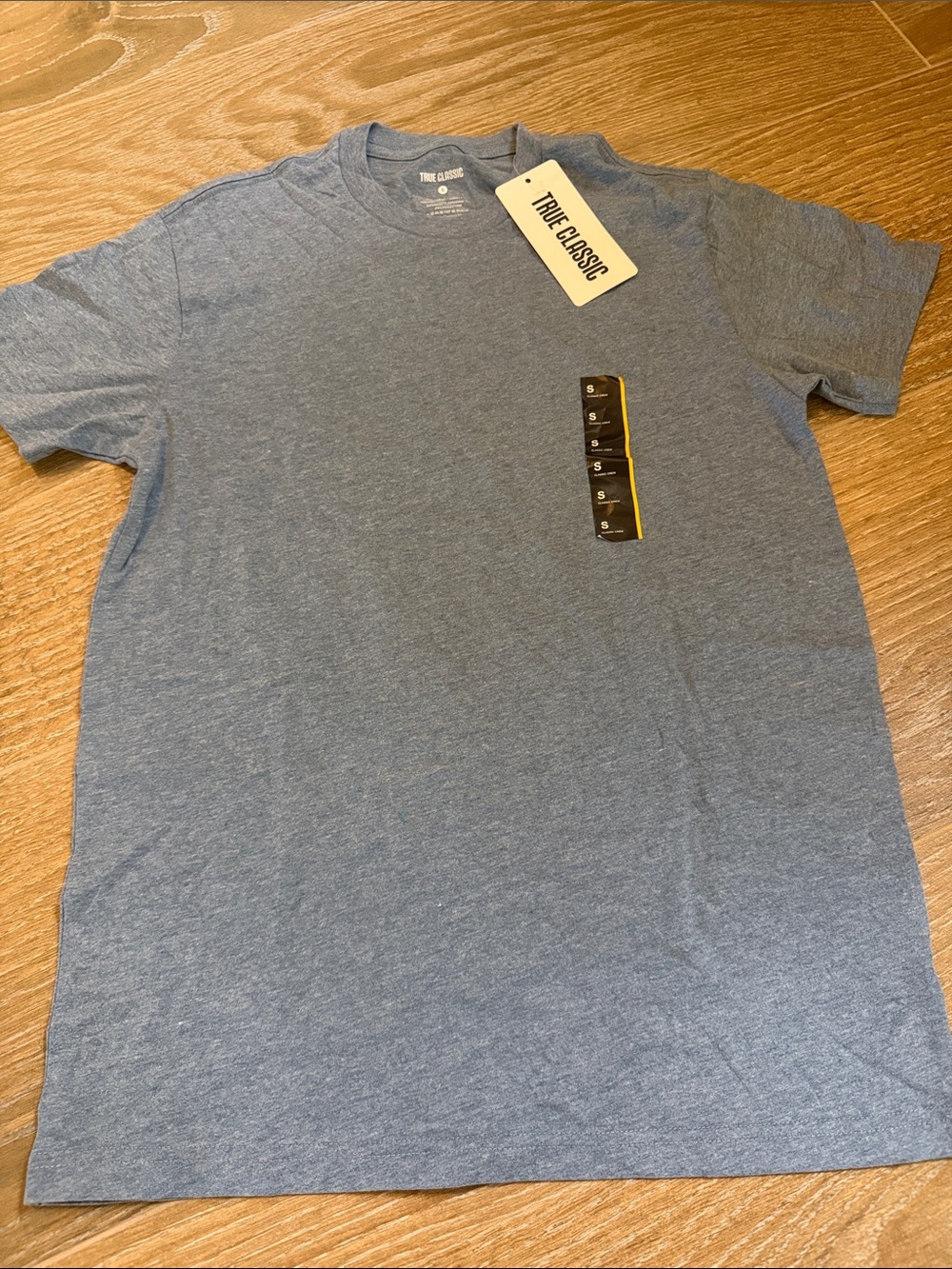True Classics Men's Short Sleeve Crewneck T-Shirt — Heather Blue- NWT Size S